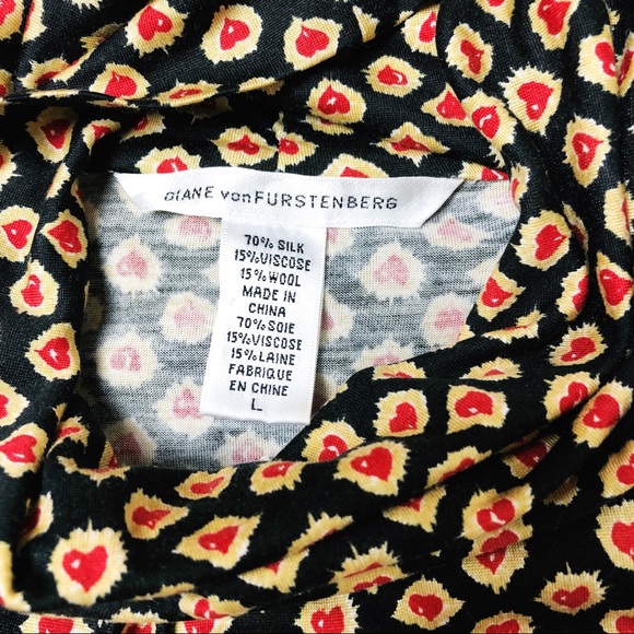 Diane von Furstenberg Silk Blend Peplum Hearts Top - Picture 3 of 5